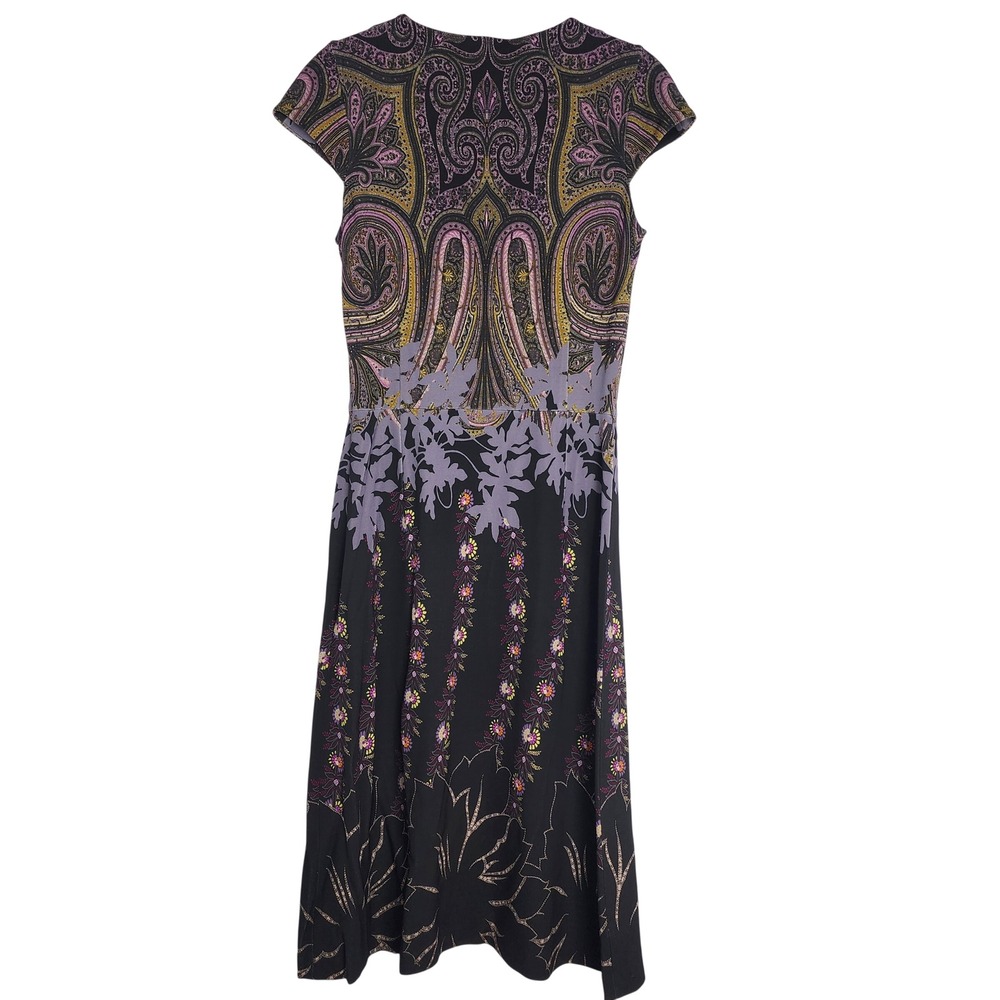 Etro Paisley Floral Sheath Dress Stretch Italian Designer Boho Belt Womens 4 40 - Picture 11 of 16